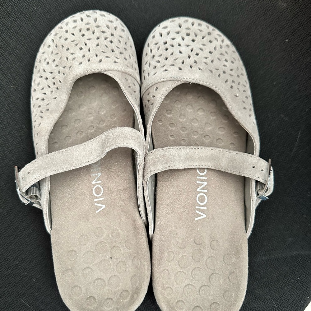Vionic Suede Maryjane Slides/mules